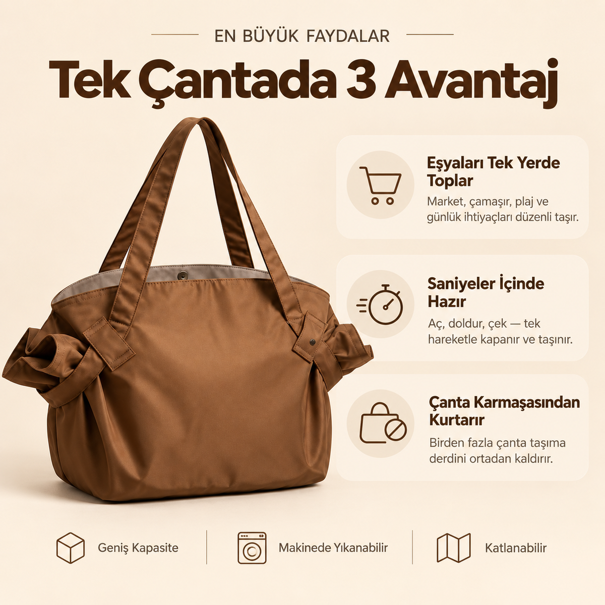Velya™ Dönüşen Çok Amaçlı Çanta