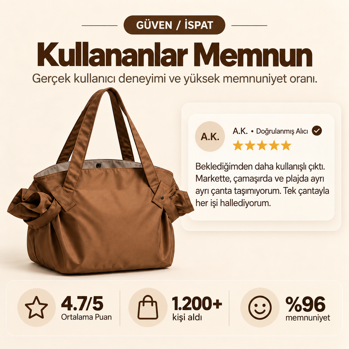 Velya™ Dönüşen Çok Amaçlı Çanta